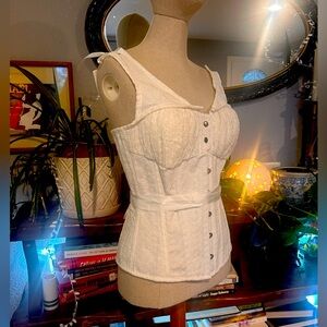 Corset Story White Cotton Broderie Anglaise Corset